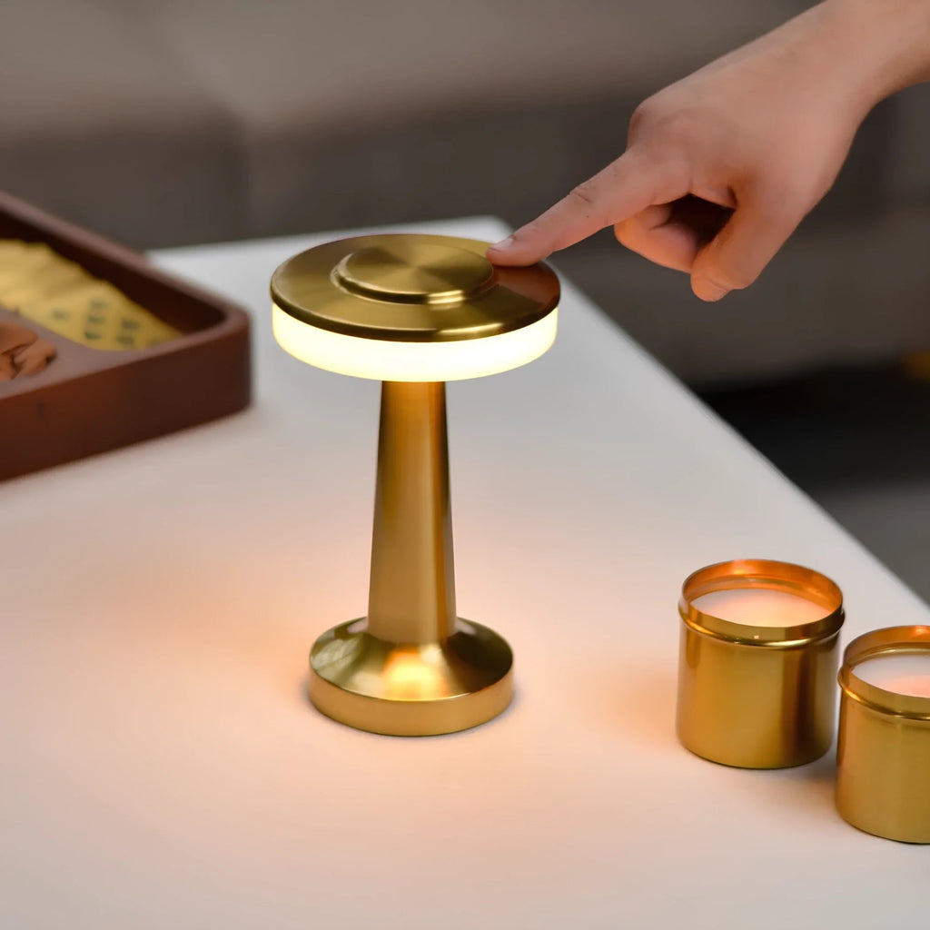 Cordless Table Lamp with Rechargeable Battery LED Light and Portable Metallic Design - Image 6