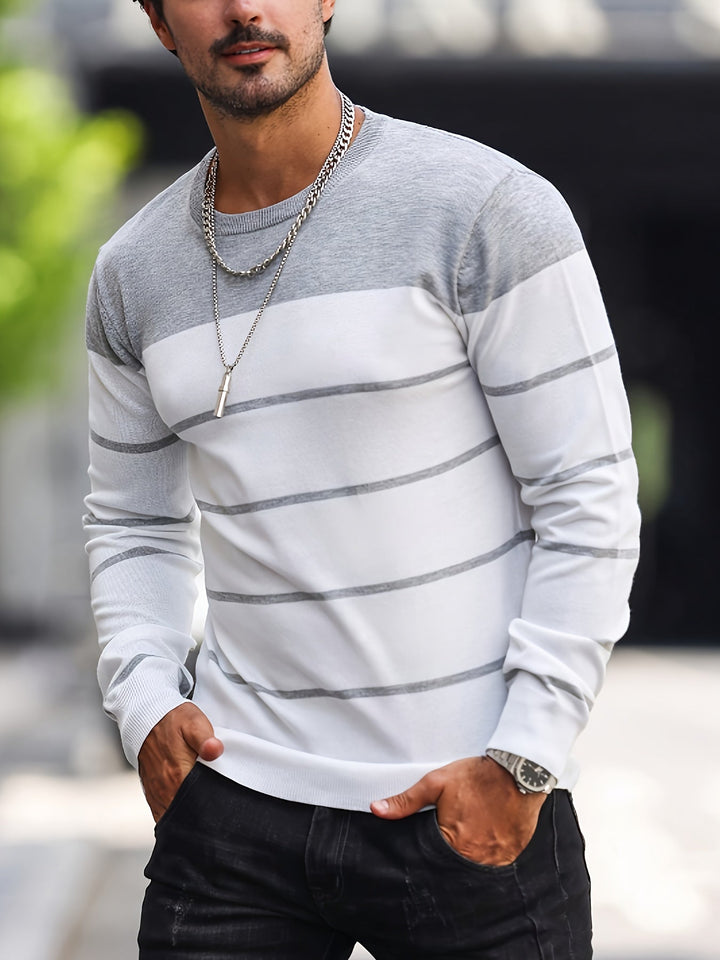Men's Striped Crew Neck Jumper