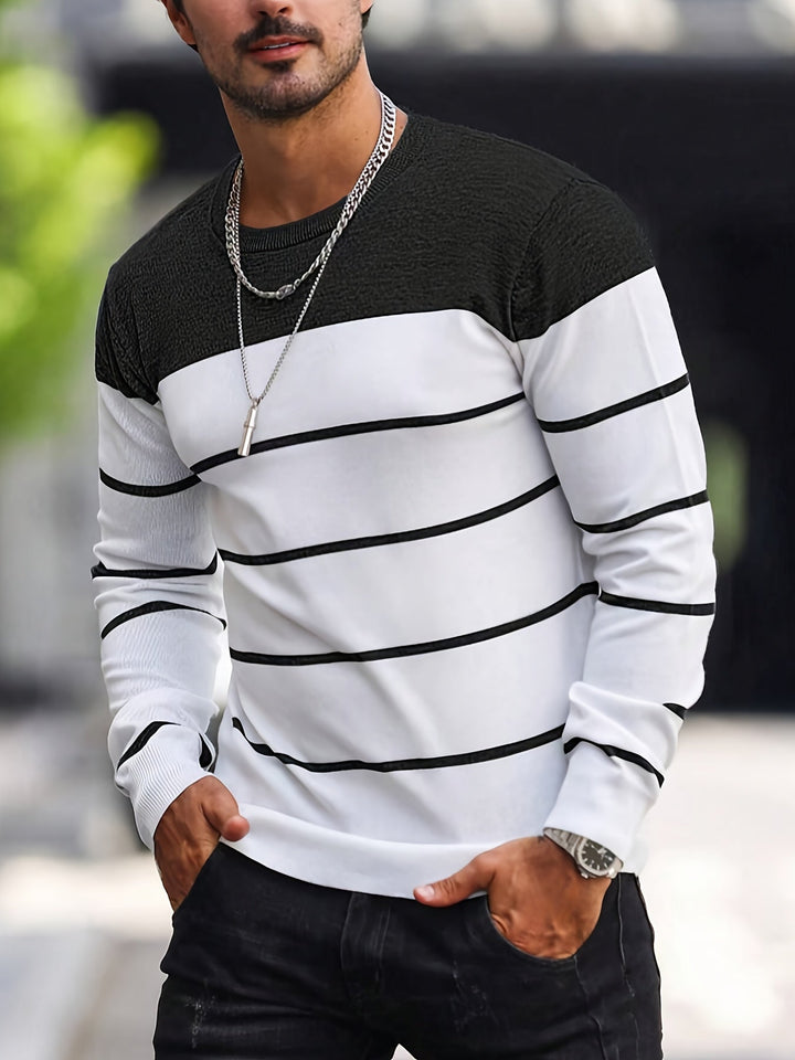 Men's Striped Crew Neck Jumper
