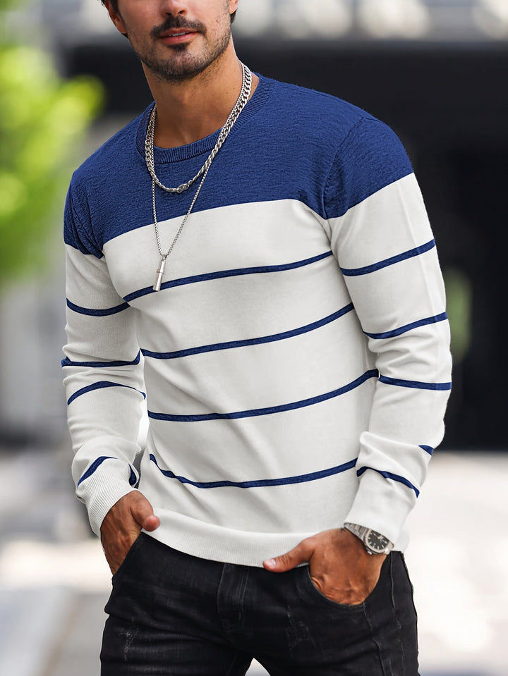 Men's Striped Crew Neck Jumper