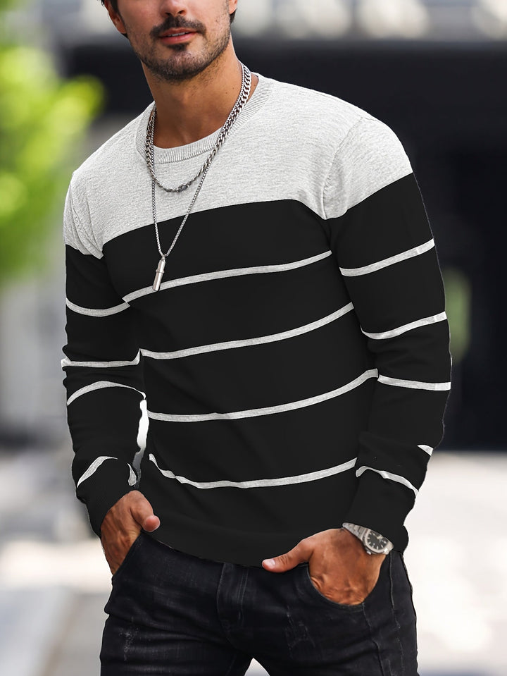 Men's Striped Crew Neck Jumper