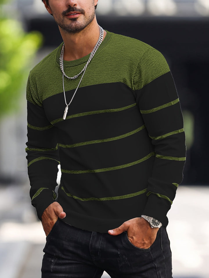 Men's Striped Crew Neck Jumper