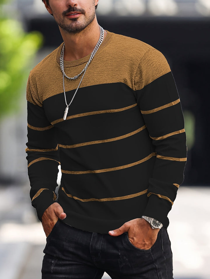 Men's Striped Crew Neck Jumper