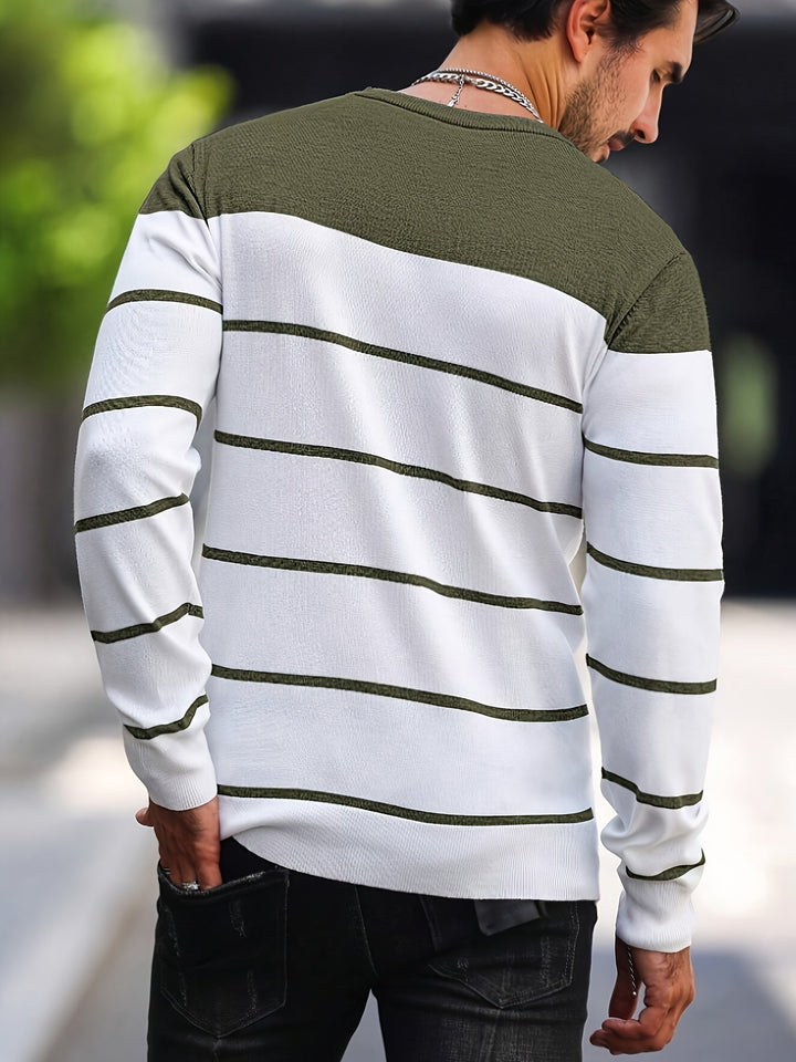 Men's Striped Crew Neck Jumper