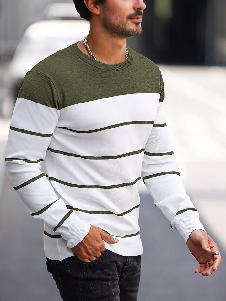 Men's Striped Crew Neck Jumper