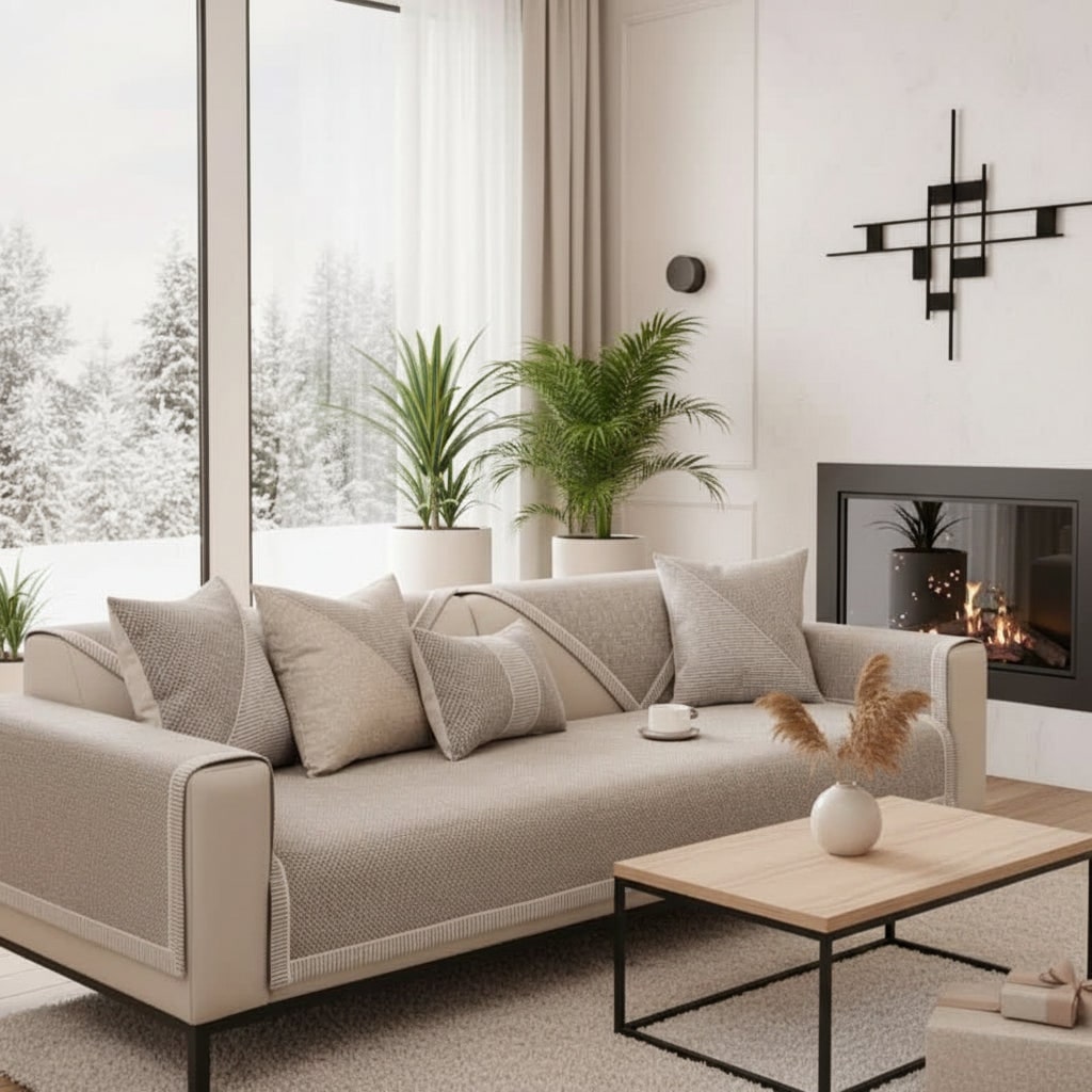 Couch Cover Sofa Furniture Protector with Quilted Non-Slip Modular Design - Image 1