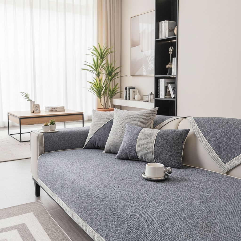 Couch Cover Sofa Furniture Protector with Quilted Non-Slip Modular Design - Image 8