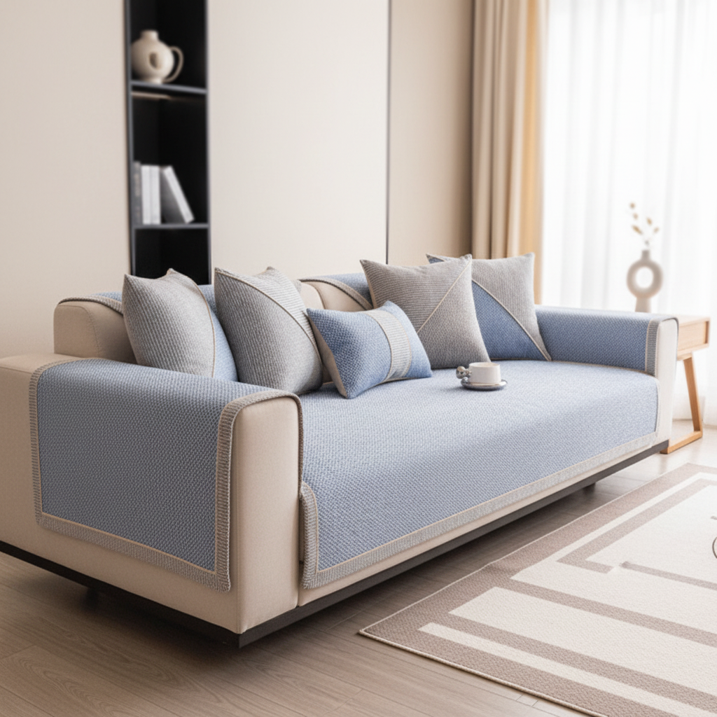 Couch Cover Sofa Furniture Protector with Quilted Non-Slip Modular Design - Image 9