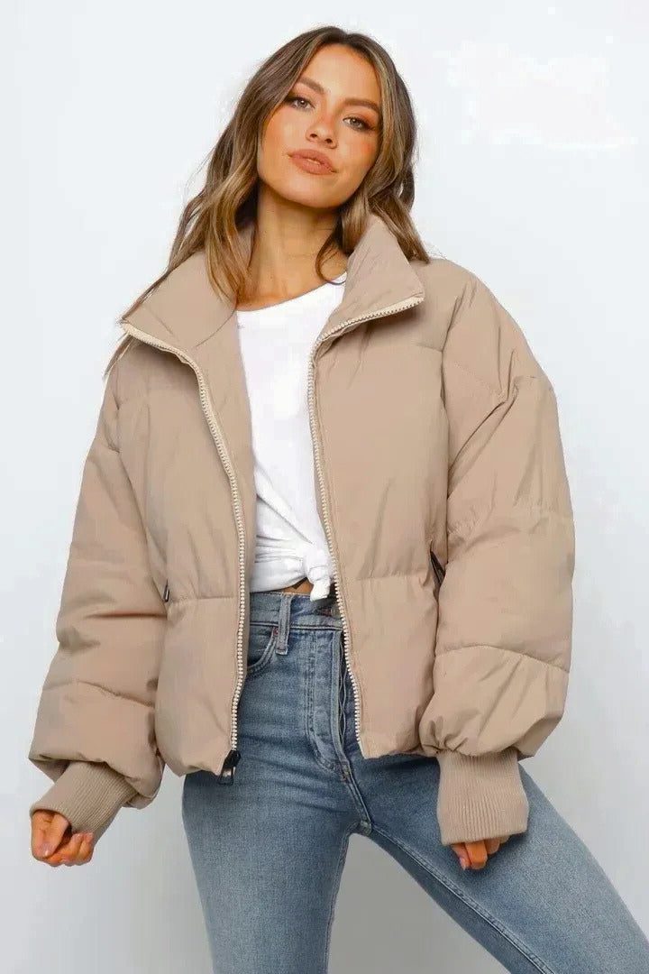 Women's Cropped Quilted Puffer Jacket