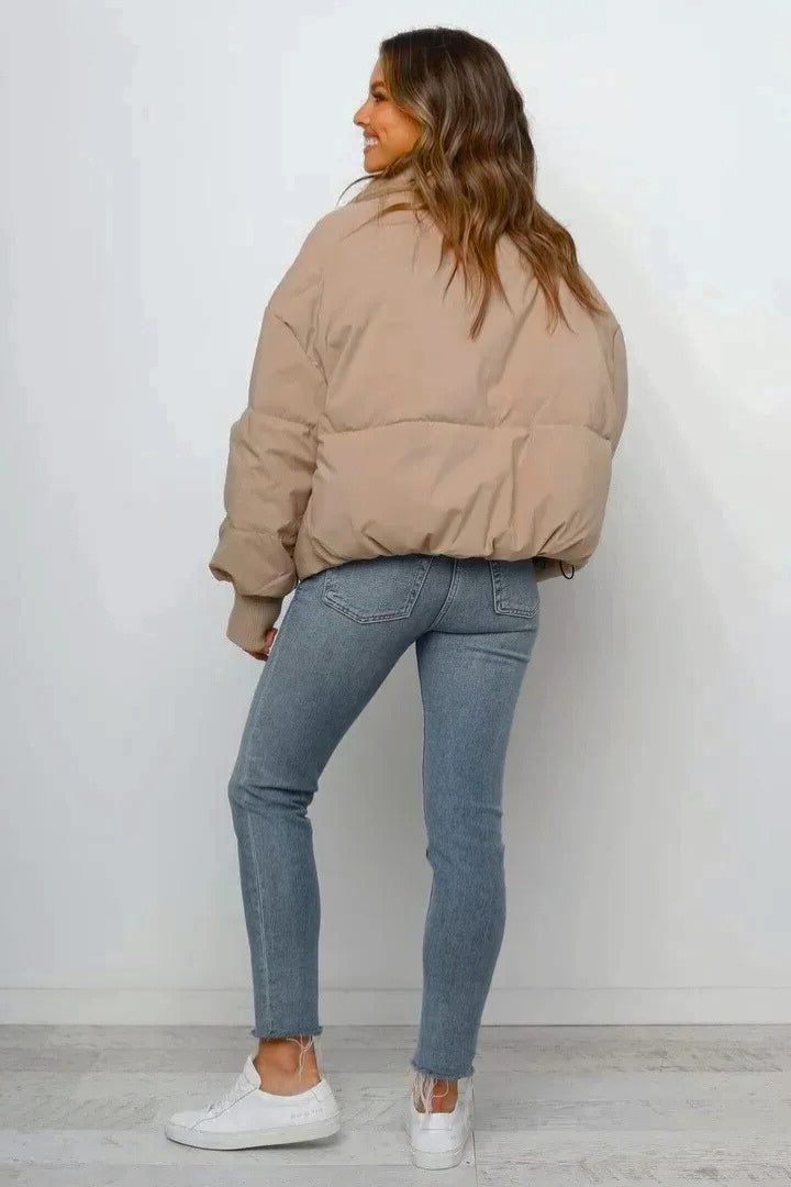 Women's Cropped Quilted Puffer Jacket