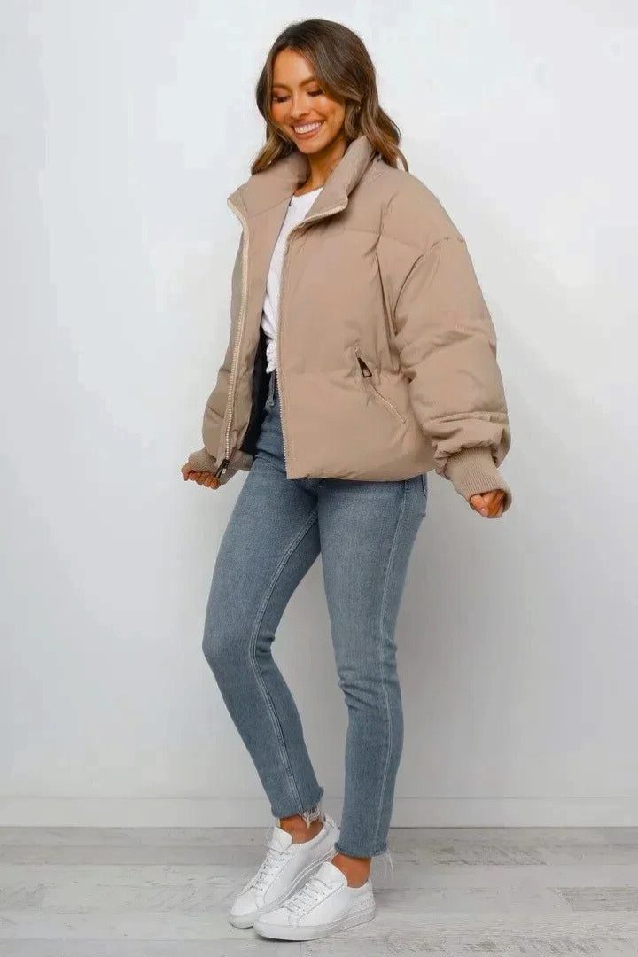 Women's Cropped Quilted Puffer Jacket