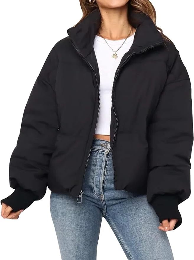 Women's Cropped Quilted Puffer Jacket