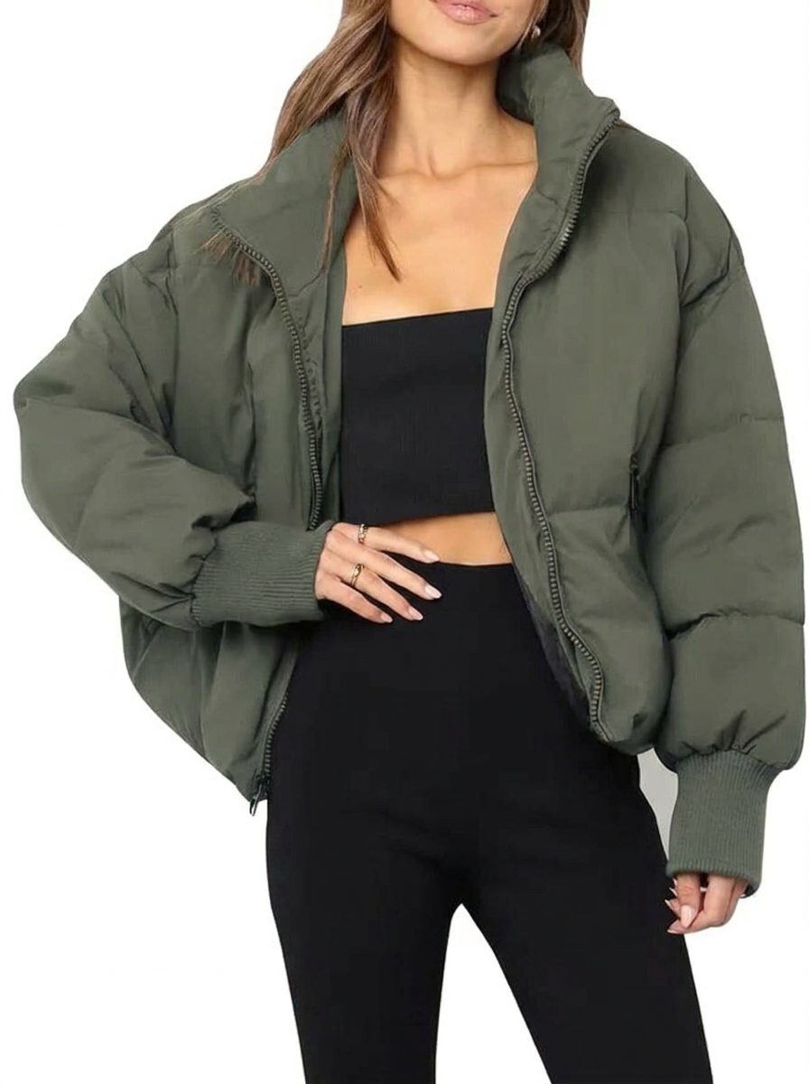 Women's Cropped Quilted Puffer Jacket