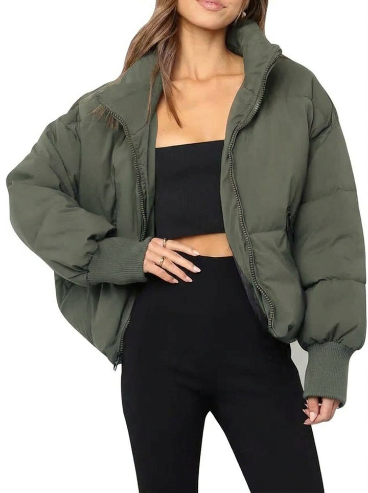 Women's Cropped Quilted Puffer Jacket
