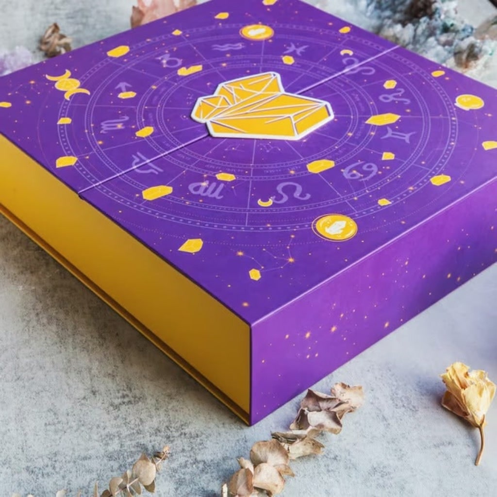 Crystal Advent Calendar with Polished Points and Carved Gemstone Figurines 24-Day Countdown Box - Image 4