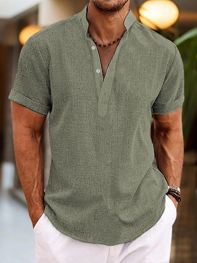 Men's Summer Henley Shirt