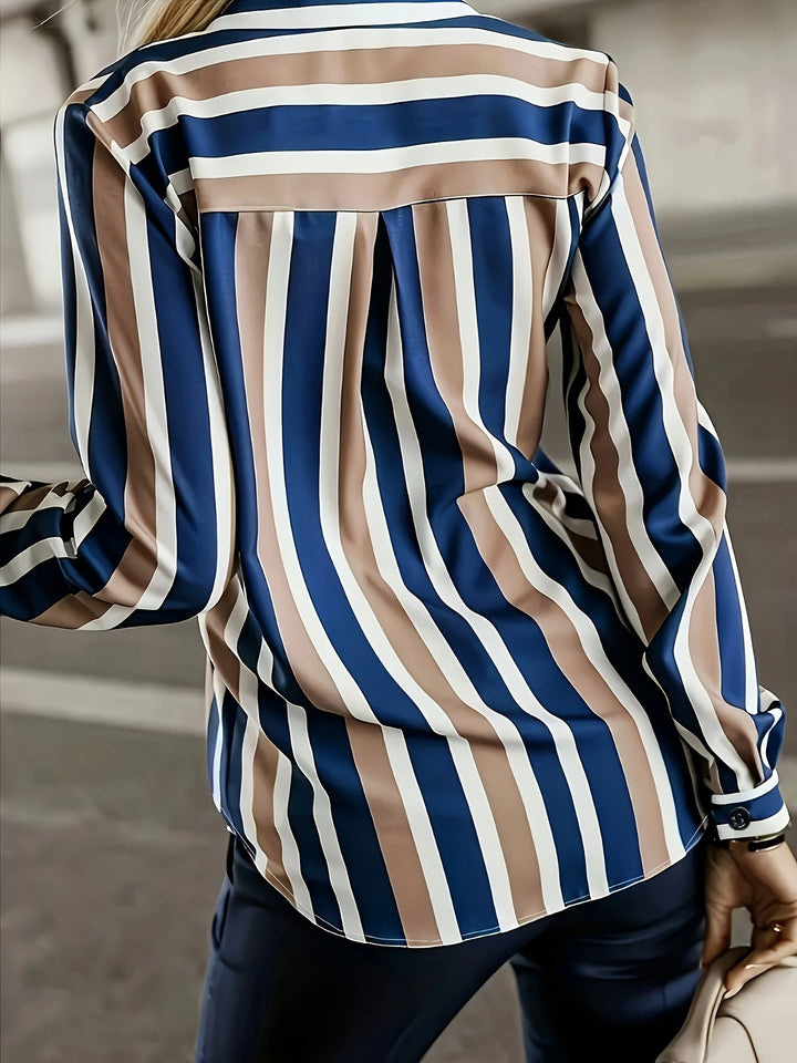 Women's Striped Button-Up Shirt