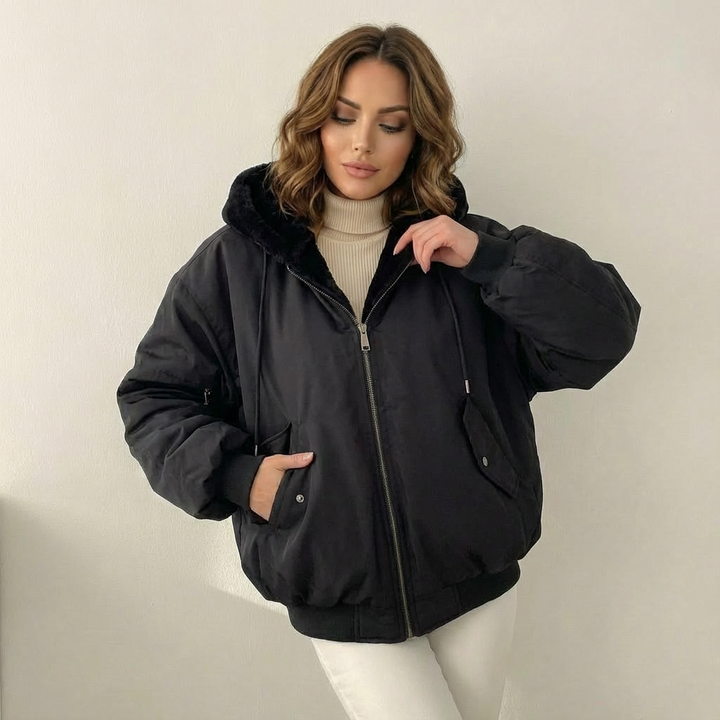 Women's Reversible Teddy Bomber Jacket