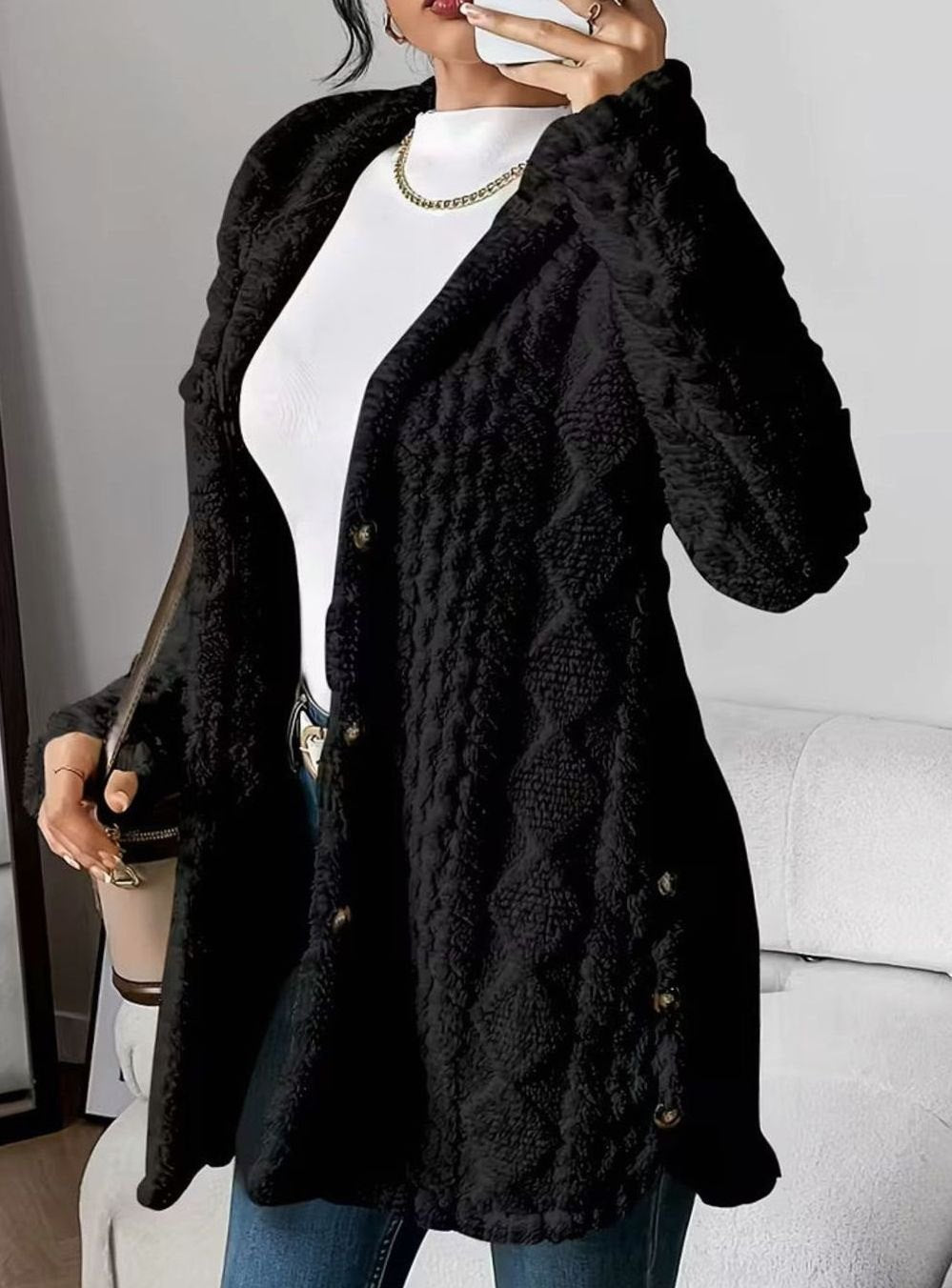 Women's Hooded Textured Transitional Jacket