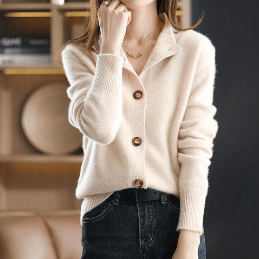 Women's Cashmere Blend Knitted Cardigan