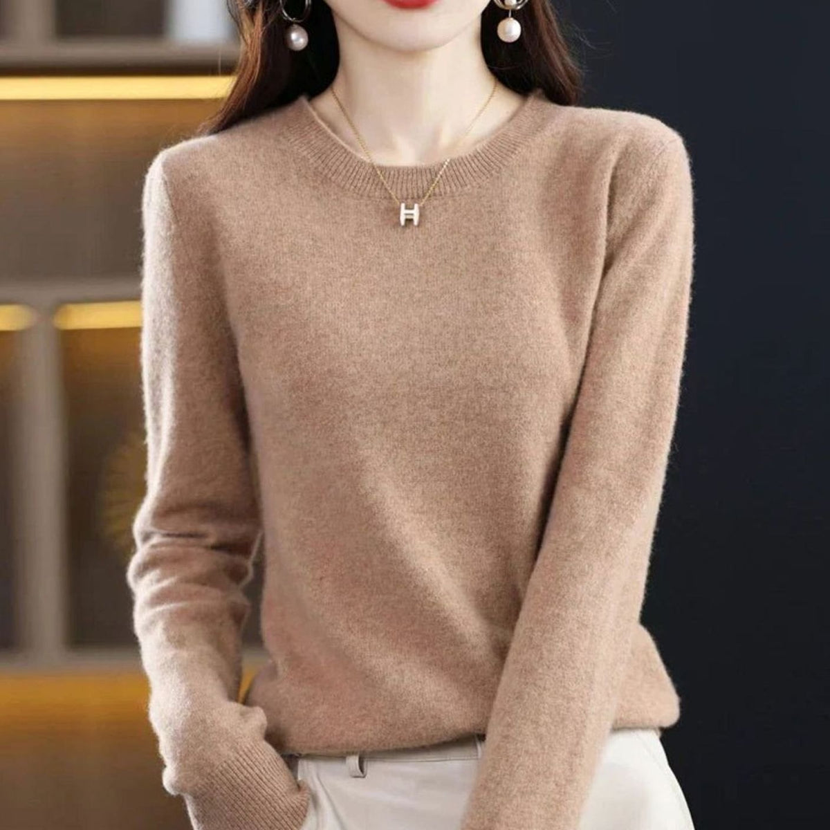 Women's Round Neck Knitted Jumper