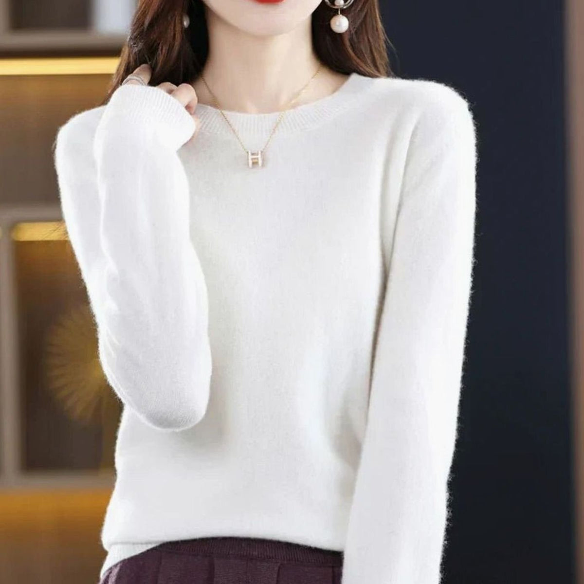 Women's Round Neck Knitted Jumper
