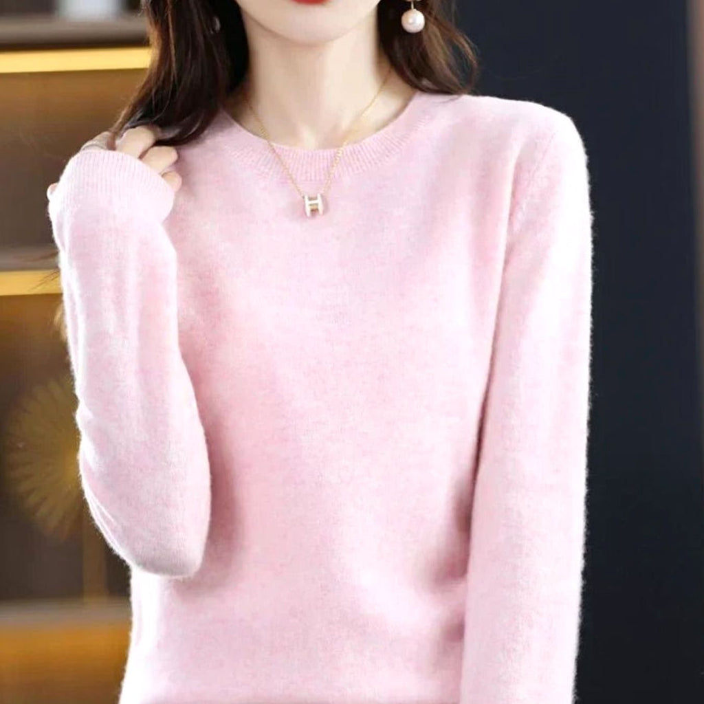 Maglione da donna lavorato a maglia con scollo rotondo