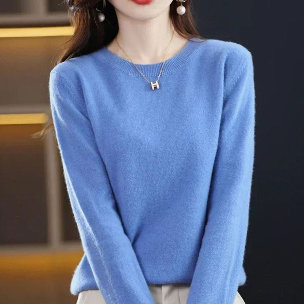 Maglione da donna lavorato a maglia con scollo rotondo