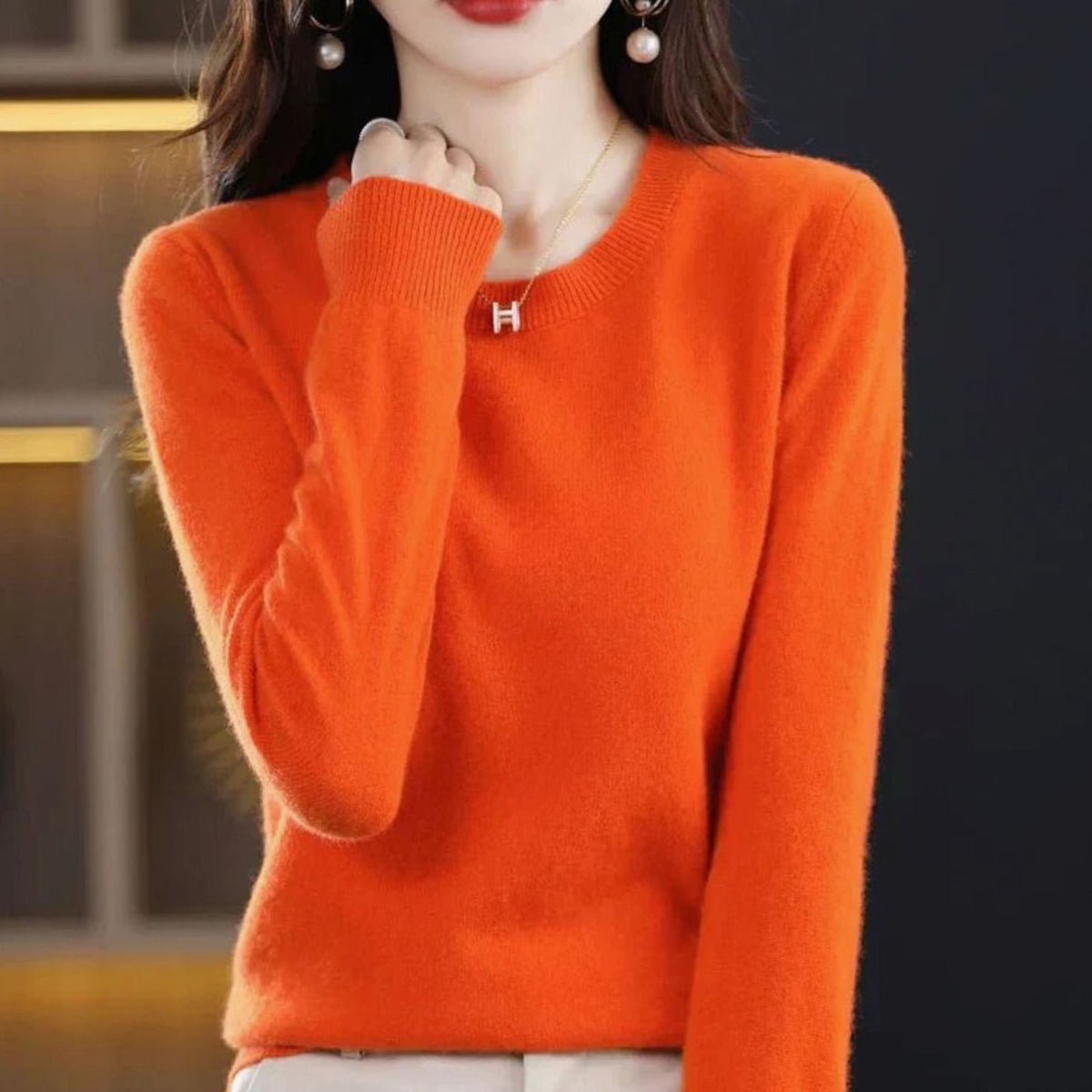 Women's Round Neck Knitted Jumper
