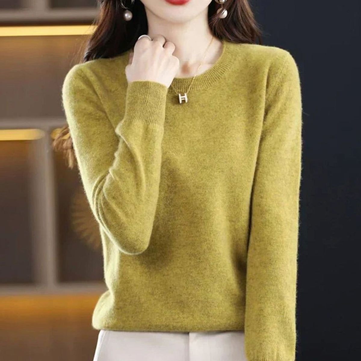 Women's Round Neck Knitted Jumper