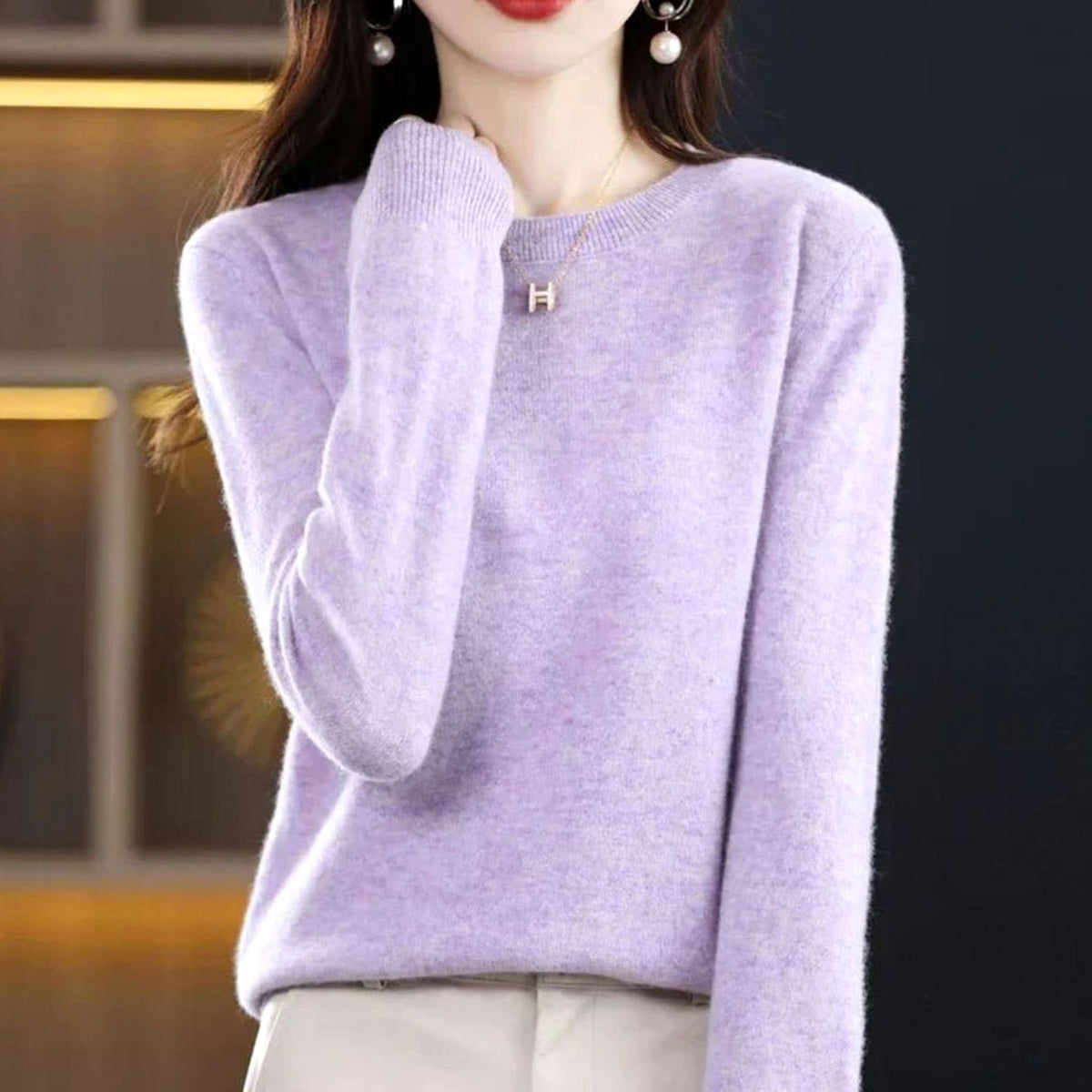 Women's Round Neck Knitted Jumper