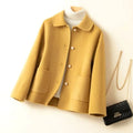 Cappotto corto da donna in cashmere con colletto arrotondato