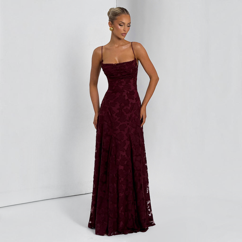 Women's Square Neck Backless Maxi Dress