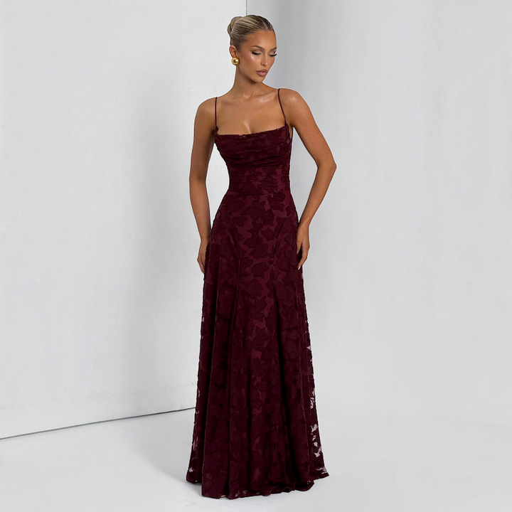 Women's Square Neck Backless Maxi Dress