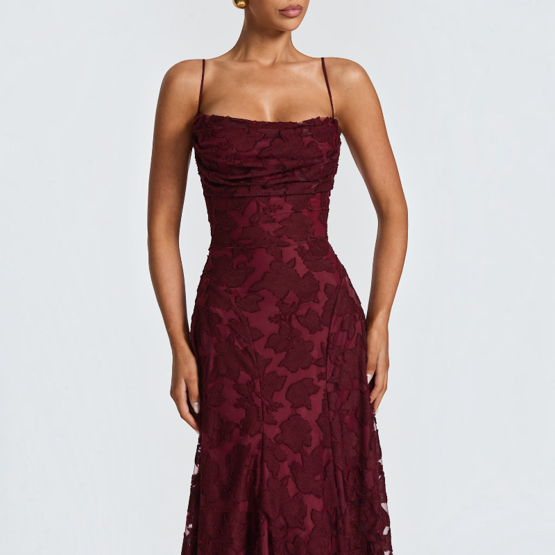 Women's Square Neck Backless Maxi Dress