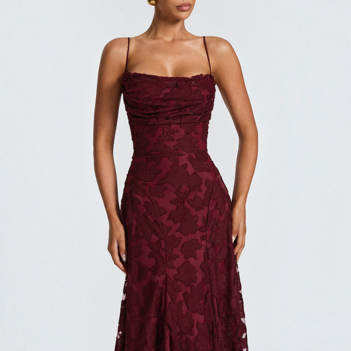 Women's Square Neck Backless Maxi Dress