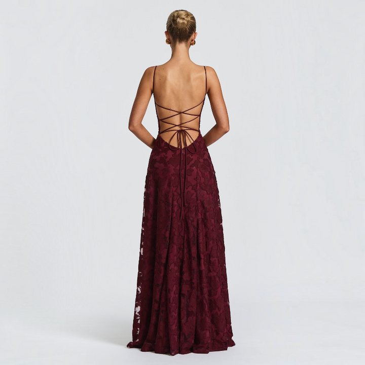 Women's Square Neck Backless Maxi Dress