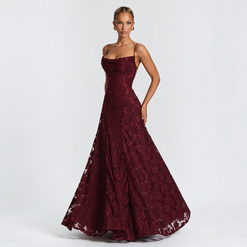 Women's Square Neck Backless Maxi Dress