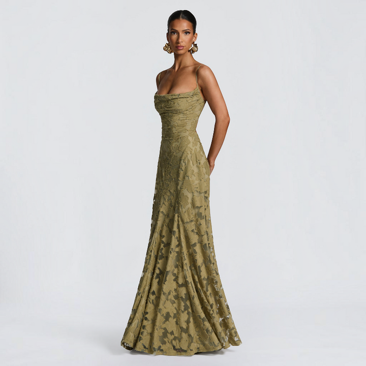 Women's Square Neck Backless Maxi Dress