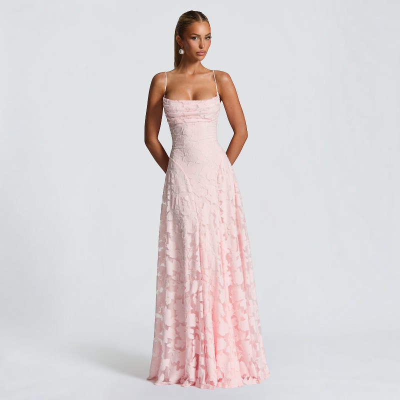 Women's Square Neck Backless Maxi Dress
