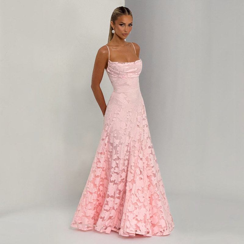 Women's Square Neck Backless Maxi Dress