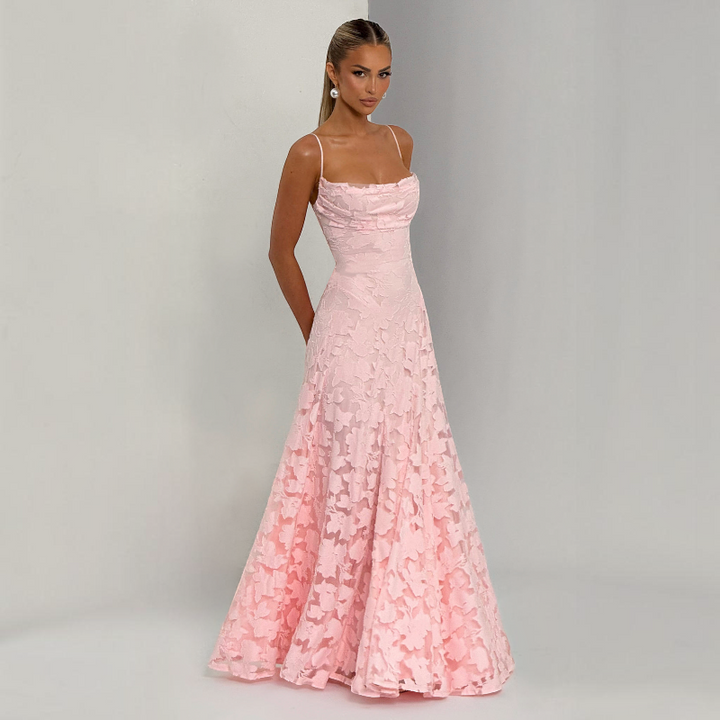 Women's Square Neck Backless Maxi Dress