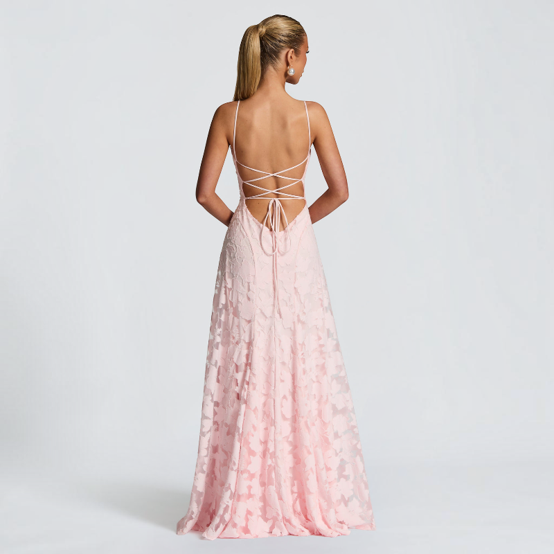 Women's Square Neck Backless Maxi Dress