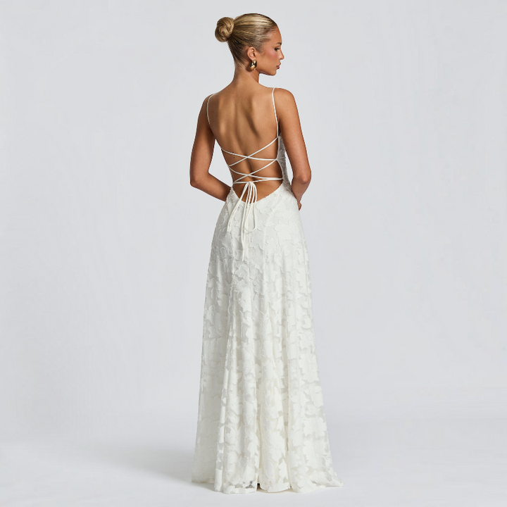 Women's Square Neck Backless Maxi Dress