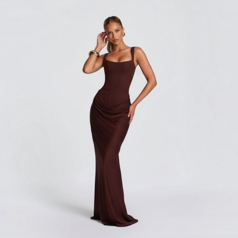 Women’s Square Neck Bodycon Maxi Dress