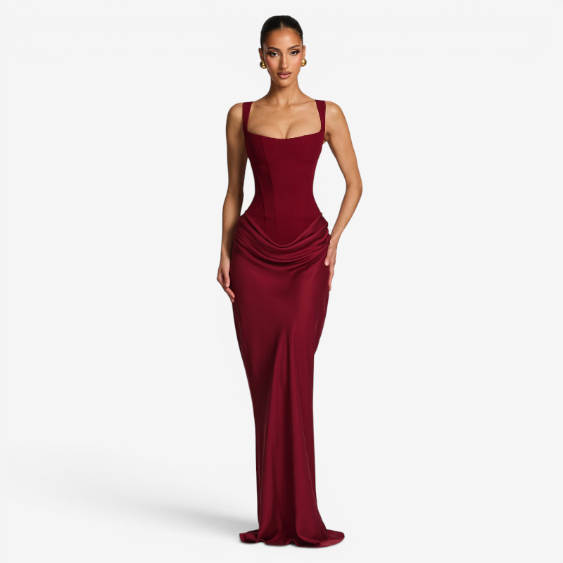 Women’s Square Neck Bodycon Maxi Dress