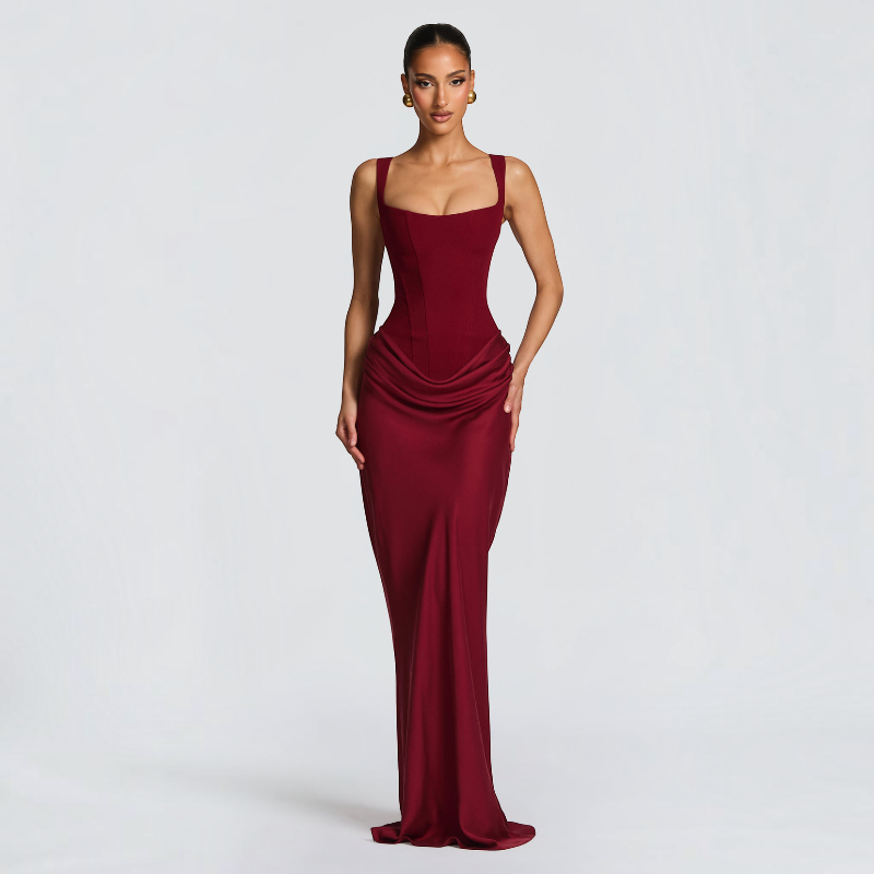 Women’s Square Neck Bodycon Maxi Dress