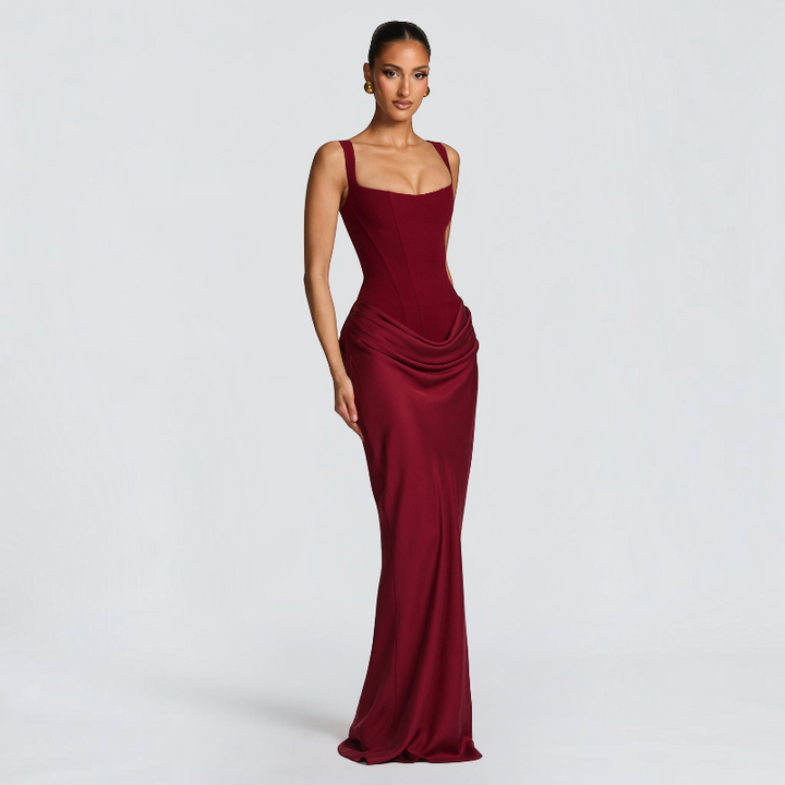 Women’s Square Neck Bodycon Maxi Dress