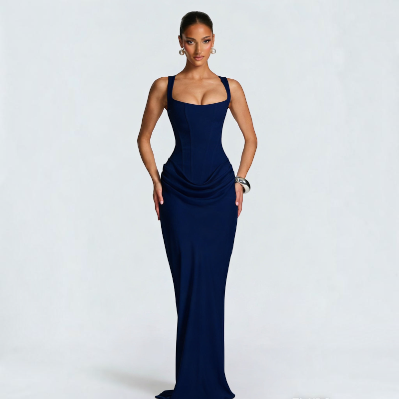 Women’s Square Neck Bodycon Maxi Dress