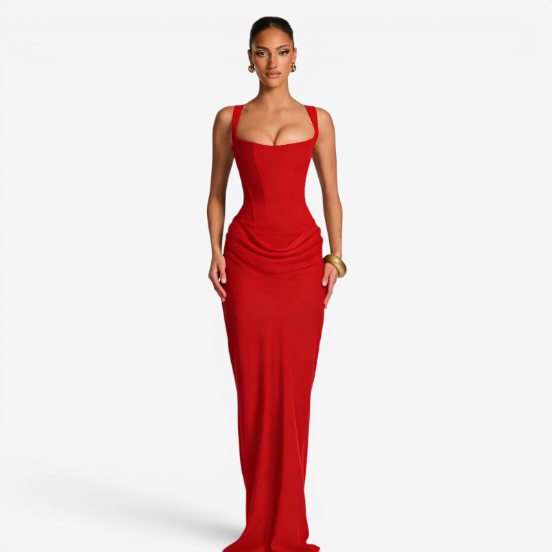 Women’s Square Neck Bodycon Maxi Dress